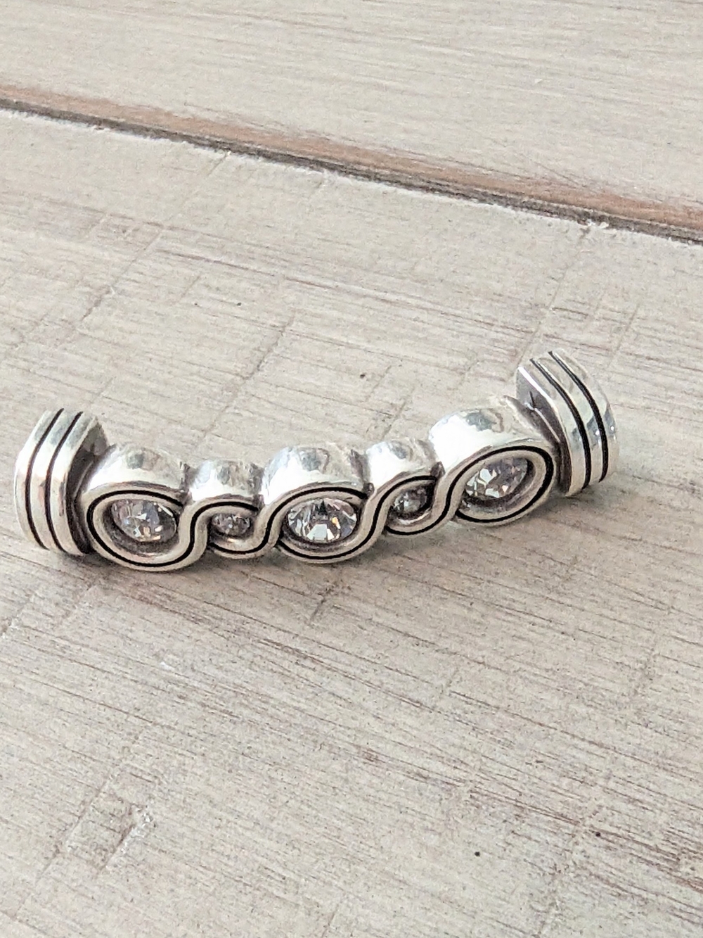 Brighton Color Clique Cord Infinity Sparkle Crystal Silver Ornament.